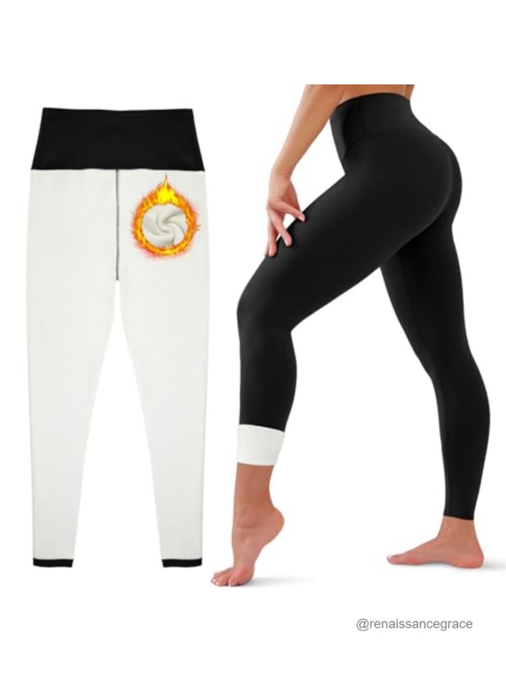 Fleece Lined Leggings High Waisted Tummy Control Thermal Winter Yoga Pants